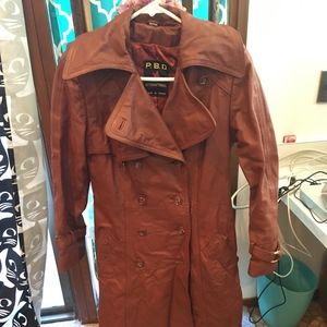 P. B. D. Vintage Genuine Leather Jacket (Brown)
